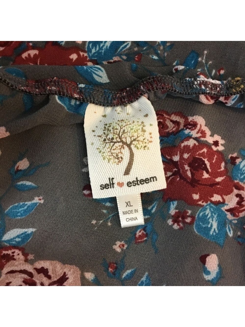 SELF Esteem XL semi sheer floral cami with crochet details - Picture 6 of 12
